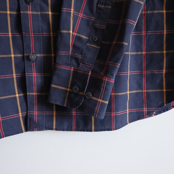 UNTUCKit Men's Navy XXL Georgio Plaid Slim Fit Cotton Button Down Collared Shirt - Picture 9 of 15